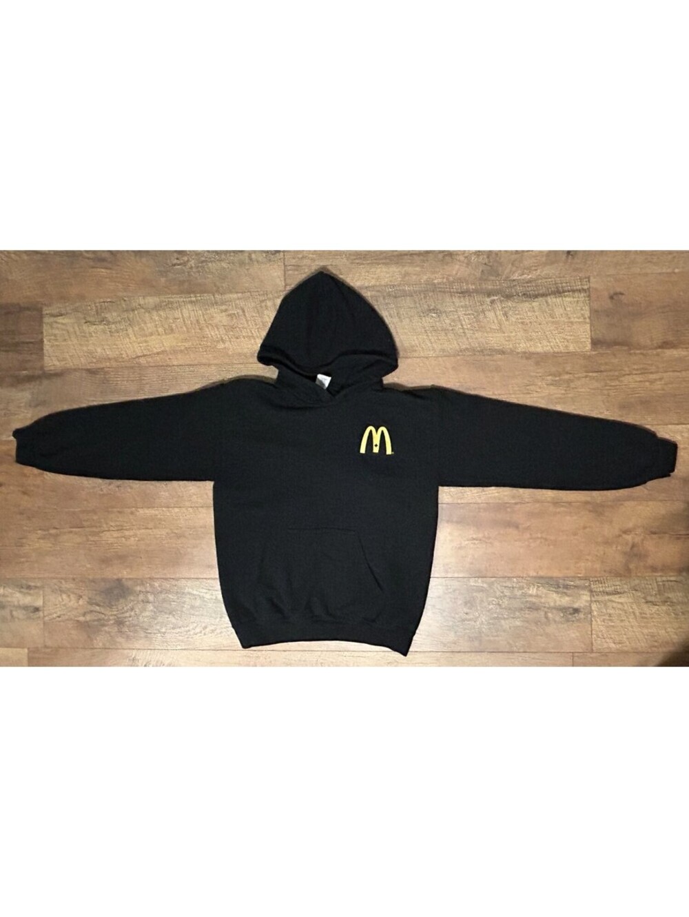 McDonald's Canada Hoodie Mens S Black Embroidered Golden Arches Maple Leaf